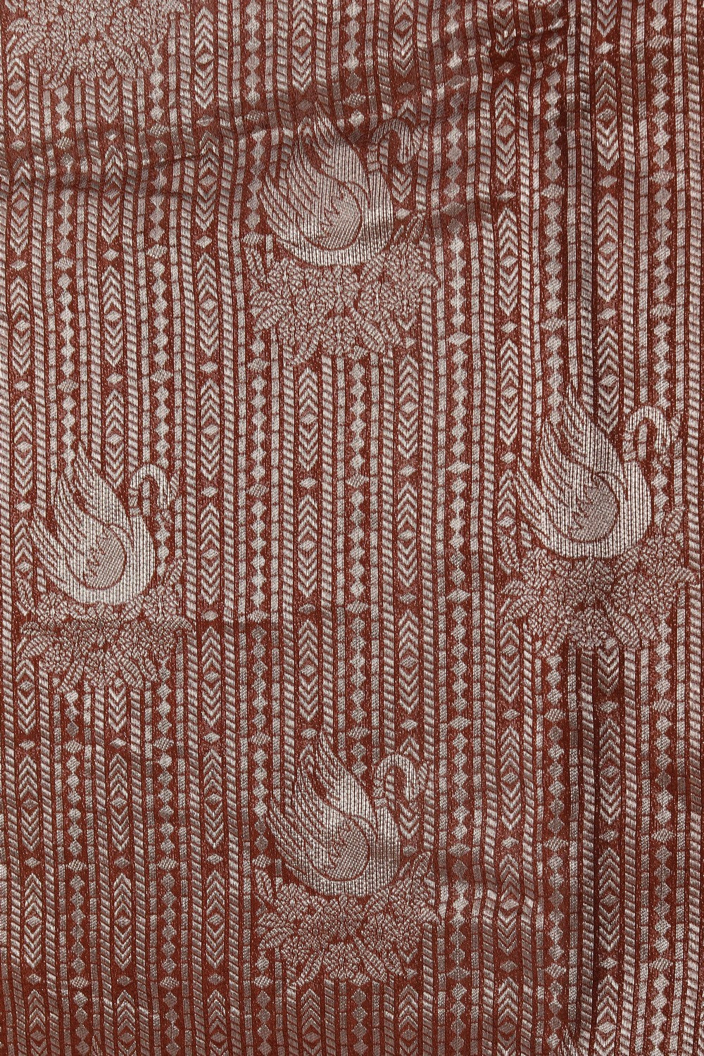 Image of Brown Shimmering Floral Saree
